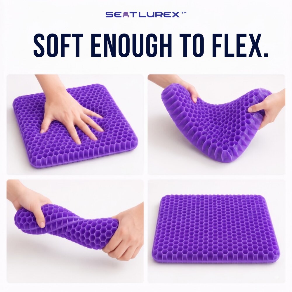 SEATLUREX™ Ergonomic Silicone Seat Cushion - Sit Longer. Shift Less. Feel More Comfortable.