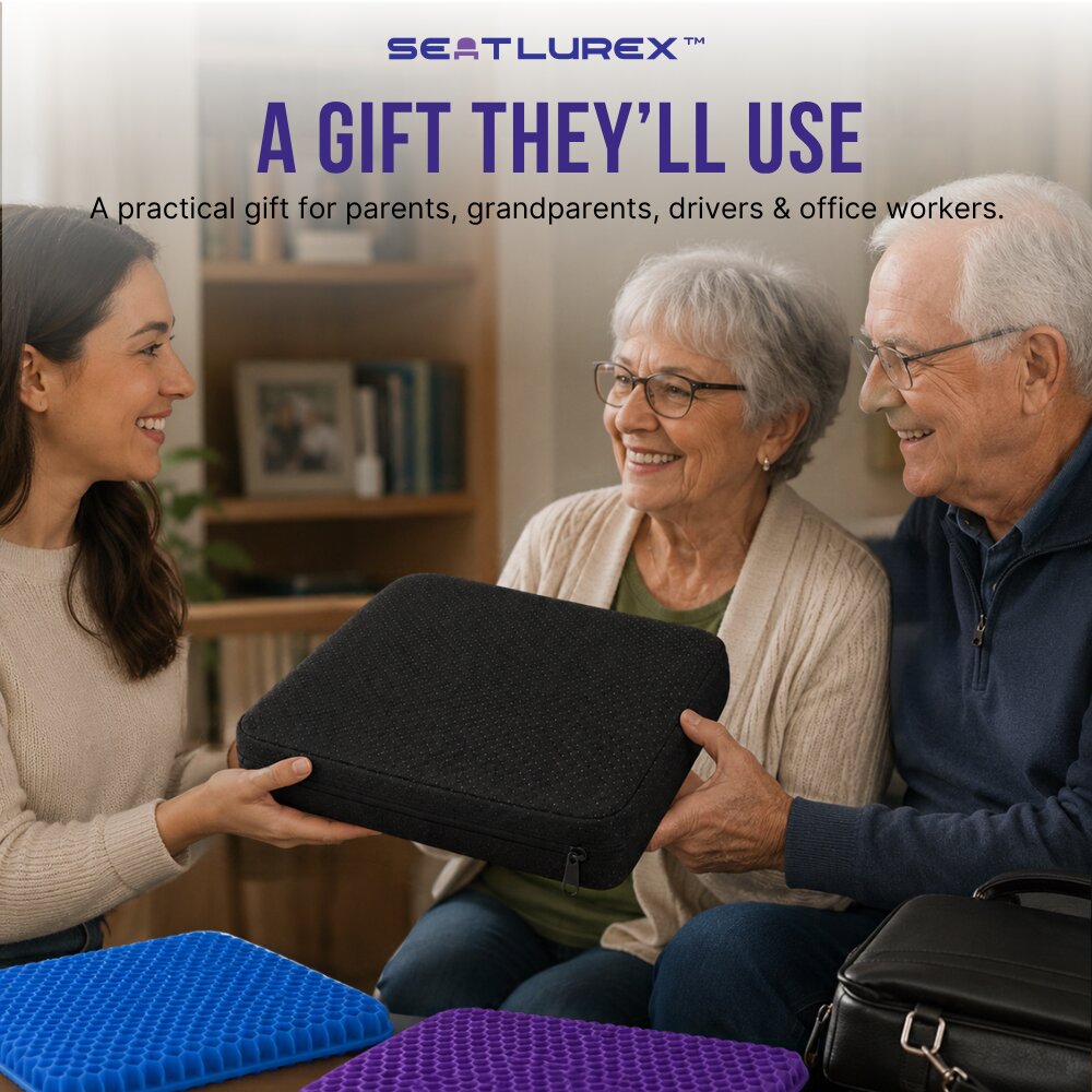 SEATLUREX™ Ergonomic Silicone Seat Cushion - Sit Longer. Shift Less. Feel More Comfortable.